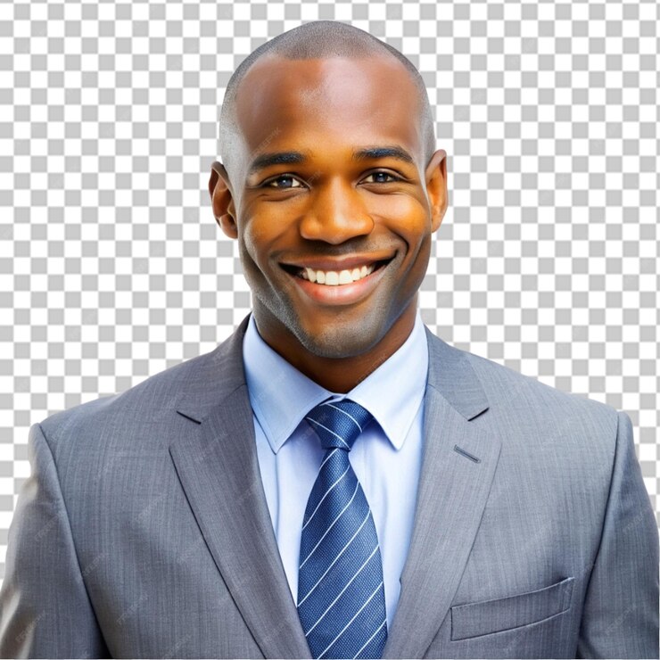 transparent background successful african american businessman proudly smiles_1089142 22049